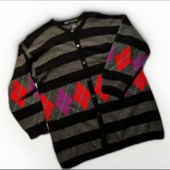 Vintage Lambswool Angora Cardigan Sweater Size Large - Picture 15 of 16